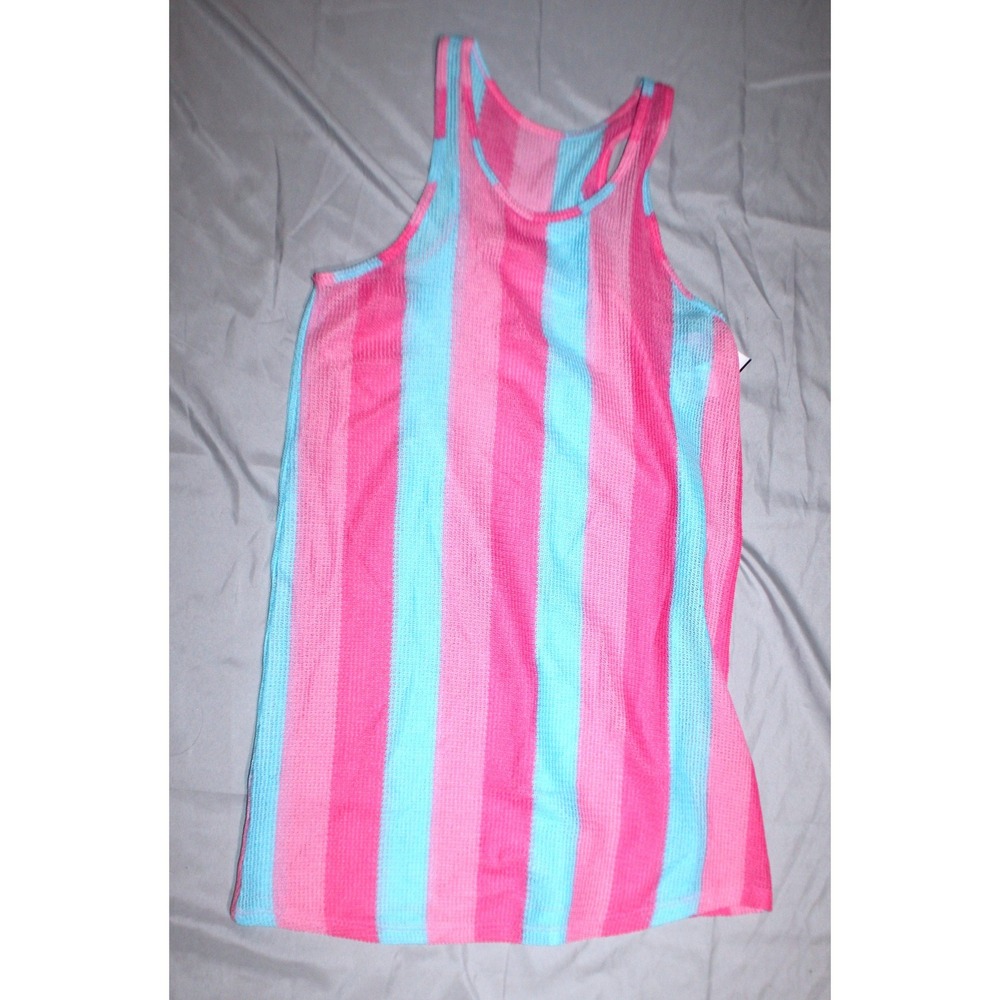 Girls breaking waves swimsuit cover up size 16 pink and blue